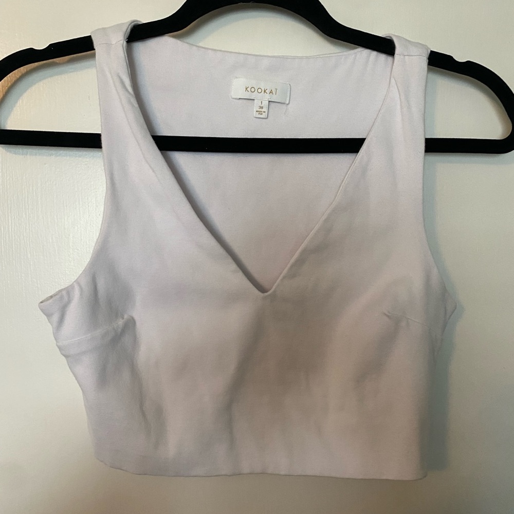 white kookai crop top